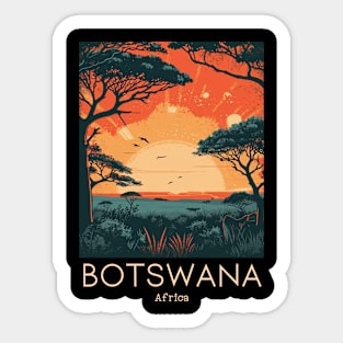 A Vintage Travel Illustration of Chobe National Park - Botswana Sticker